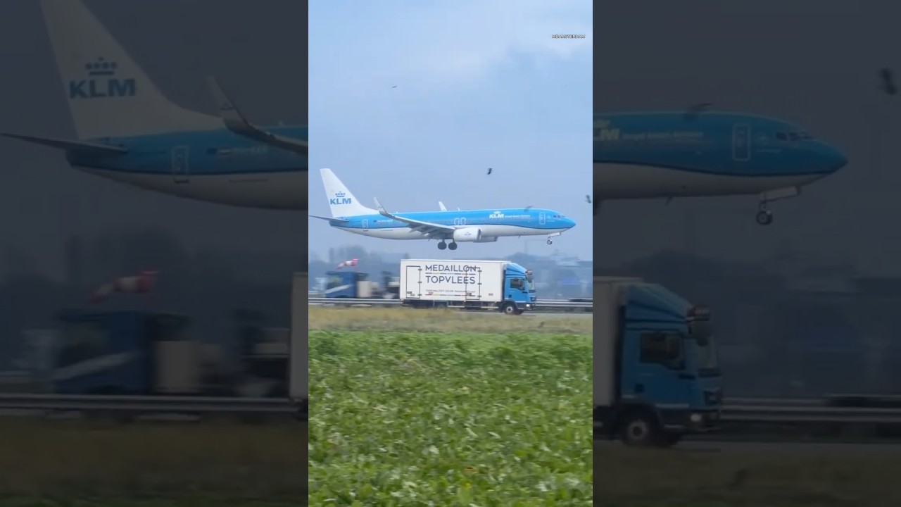 BOEING 737-8K2 KLM FROM TOULOUSE TO AMSTERDAM LANDING SCHIPHOL AIRPORT PHBXK / KL1454 AVIATION