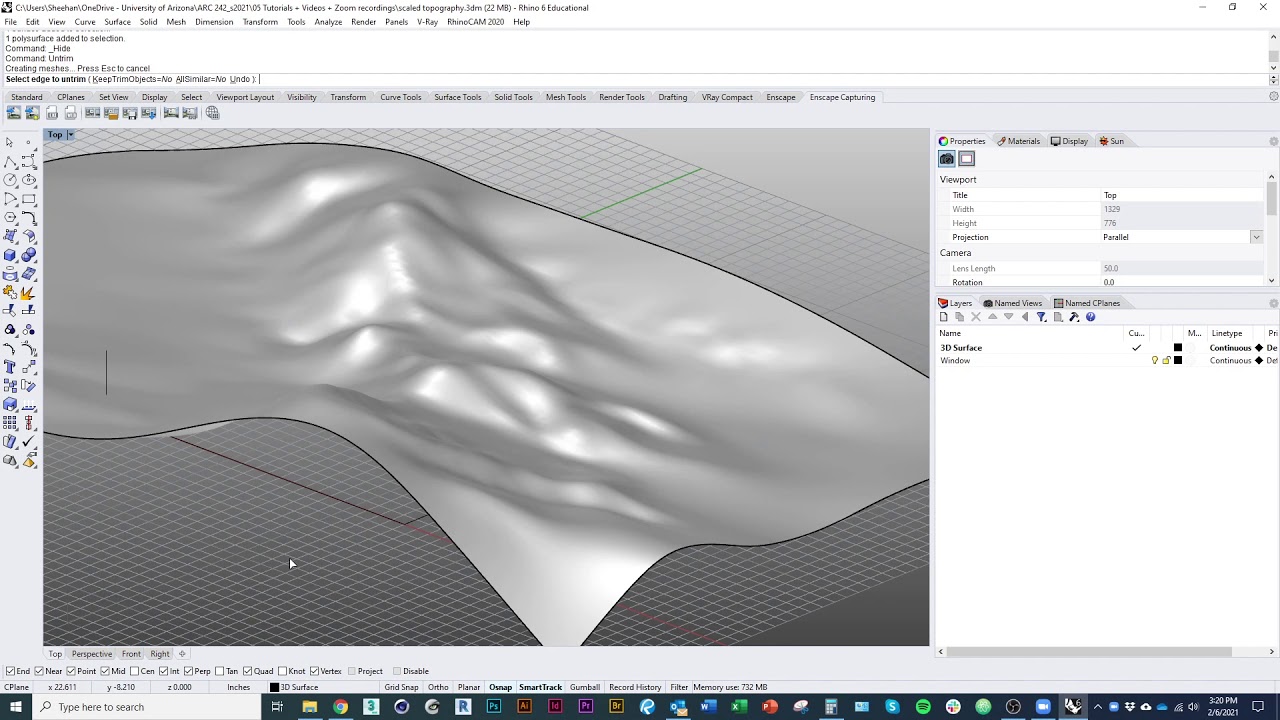 ARC 242 2021s Creating a Laser Cut file from a 3D Topo
