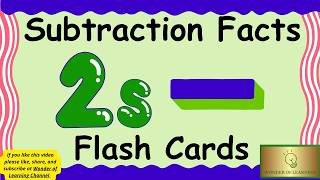 Twos 2s Subtraction Timed Math Facts on Flash Cards for Kids