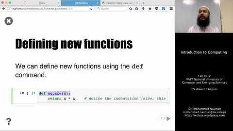 Intro to Computing 08 - Defining new Functions, Frames and Scope (Urdu)