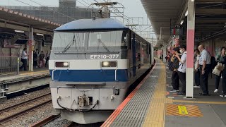 【ジョイント音最高！】1094レ 新A102仕業　EF210-377（前照灯LED）＋赤コキ3両＋コキ17両武蔵浦和駅2番線通過！