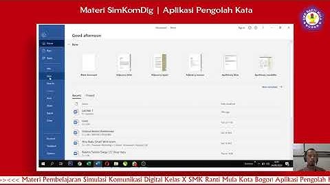 Pengenalan MS Word | Materi Simulasi & Komunikasi Digital   Kelas X