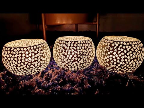 TIED RIBBONS Mosaic Glass Votives Tealight Candle Holders for diwali Decoration| RARA | Amazon