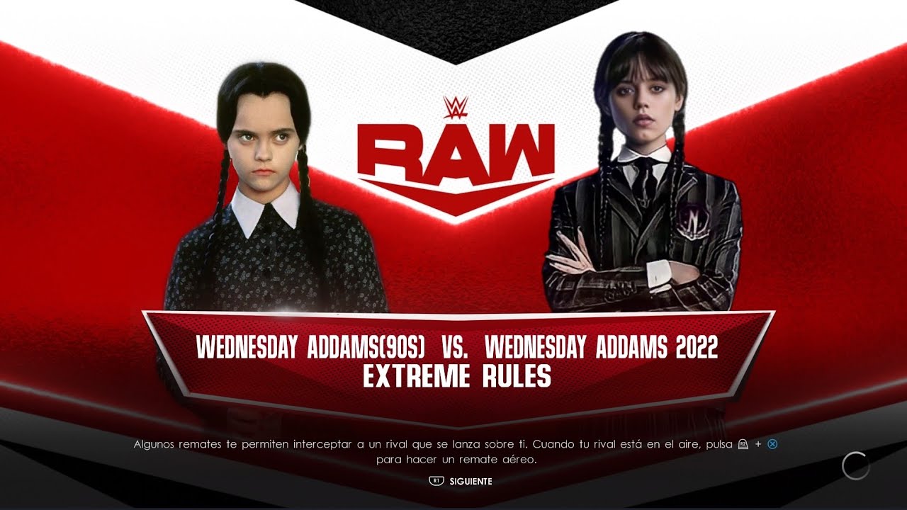 WWE 2K22  Wednesday addams (90s) VS Wednesday addams (2022) EXTREME RULES MATCH