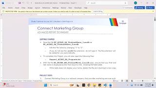 Shelly Cashman Access 365 | Module 6: SAM Project A Connect Marketing Group