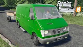 FS19 - DAEWOO LUBLIN with a CAR TRAILER - NEW CAR MOD for Farming Simulator 2019 ROLEPLAY screenshot 2