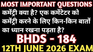 Famous BHDS 184 IMPORTANT QUESTIONS || BHDS 184 IMPORTANT QUESTIONS FOR JUNE 2026 EXAM #bhds184 Profile