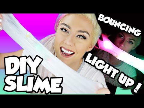 FUN AND EASY DIY LIGHT UP BOUNCING SLIME | GLOW in the DARK Slime! Slime that BOUNCES | NICOLE SKYES family friendly resorts