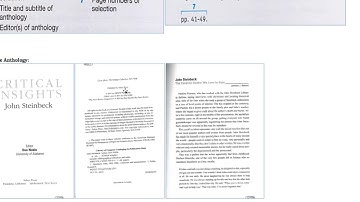 MLA 8 or 9 - Citing a Chapter in an Anthology