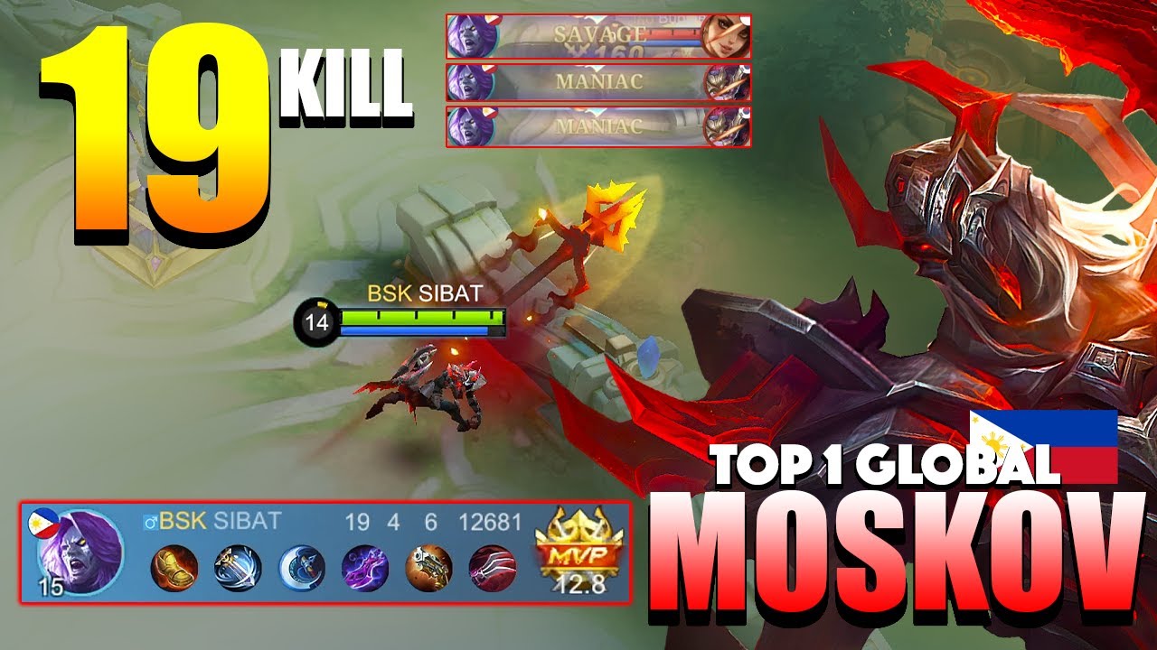 Moskov SAVAGE & Double MANIAC! 19 Aggressive Kill | Top 1 Global Moskov Gameplay By SIBAT | MLBB