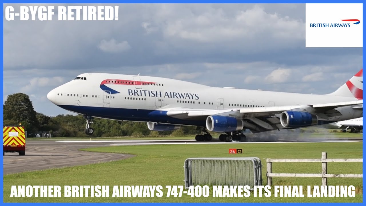 G-BYGF RETIRED! | British Airways 747-400 Final Landing | Kemble Cotswold Airfield