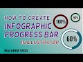 Create Infographic Progressbar | Malahim Tech | Adobe Illustrator #illustrator #shorts