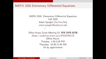Math 3200: Zoom Aug 17 - Reading Differential Equations