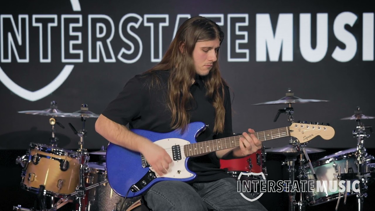 Squier Bullet Mustang HH Electric Guitar, Imperial Blue with Laurel Fingerboard | Interstate Music