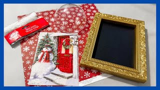Dollar Tree Frame Makeover || Christmas DIY || Just 1 Quick Craft 