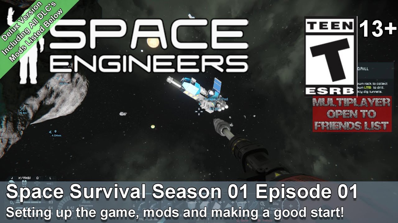 Space Engineers Deluxe Space Survival (Season 01 Episode 01) Setting up ...