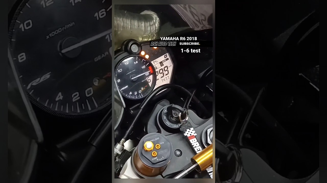 Yamaha R6 2018 1-6 Top Speed Dyno Test|Use Earphone For Better Sound Quality|