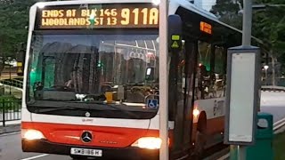 SMB186H(WLDEP 925) On Service 911A On Woodlands Street 13. Mercedes-Benz O530 Citaro Batch SMRT