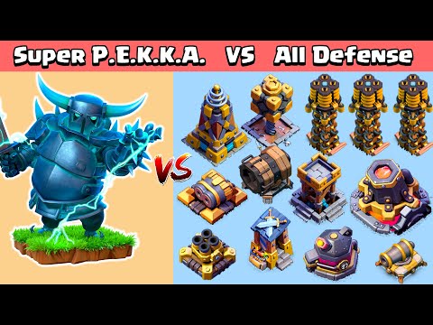 Super PEKKA VS All Defenses | Clash Of Clans