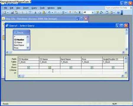 2.7 Using Parameter Queries in Access