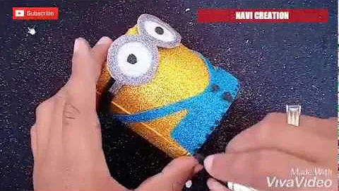 How to make a Minion desk Organizer | Best out of Waste | Minion Craft | 2018