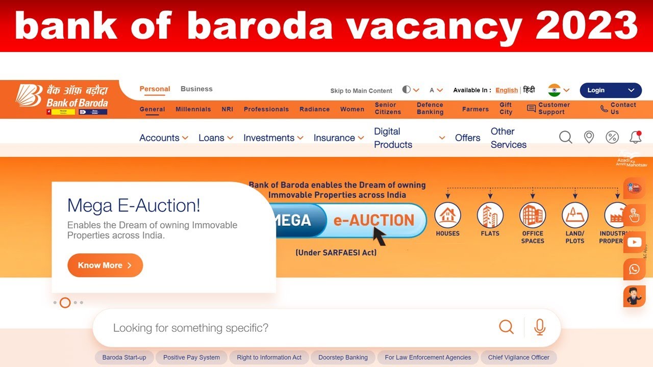 bank of baroda vacancy 2023 BOB Bank Recruitment 2023 BOB Bank