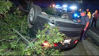 ***  WATCH  ***  Young woman going to be okay after scary early morning rollover...