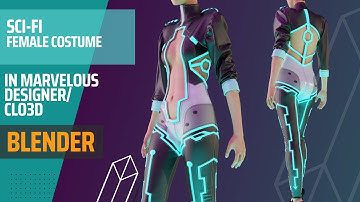 Marvelous Designer to Blender Workflow Tutorial for Complete Beginners. Sci-fi Costume