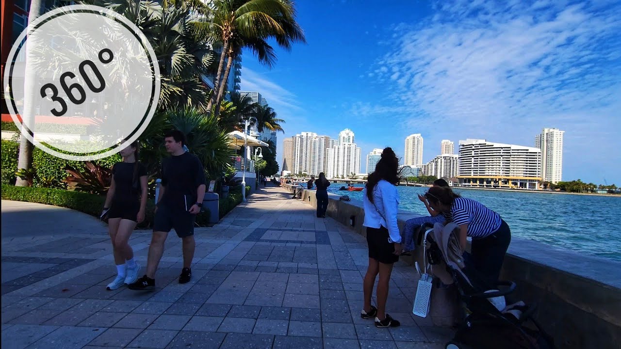 360° Brickell Neighborhood , Winter Cycling Virtual Travel Tour , Miami FL , February 2026