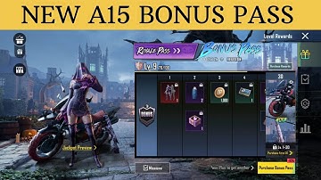 NEW A15 BONUS PASS PUBG MOBILE