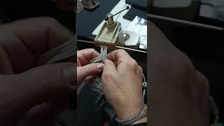 Gümüş Burgu Teller Ile Kılçık Örgü Bileklik