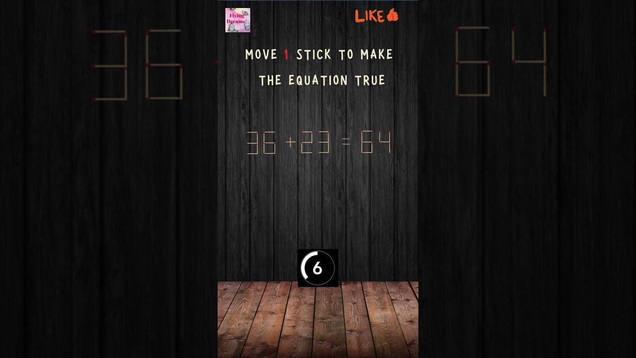  Move One Stick Can You Solve It Shorts New FlyingWithDreams789