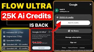 Google Ai Ultra 25K Credits VEO 3.1 Unlimited Videos | Flow 4K Videos And Nano Banana Pro 4K Images