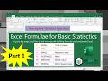 I. Excel Formulae for Descriptive Statistics Functions