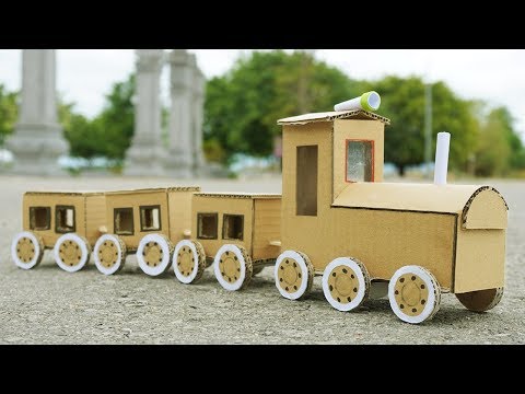 DIY - How to Make Train from Cardboard (DC Motor)