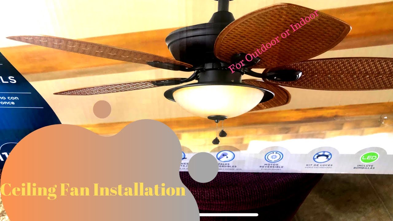 Ceiling Fan Installation For Outdoor Shed Or Indoor Location Youtube