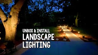 Installing Outdoor Lights - unboxing and installation of Portfolio LED low voltage landscape kit