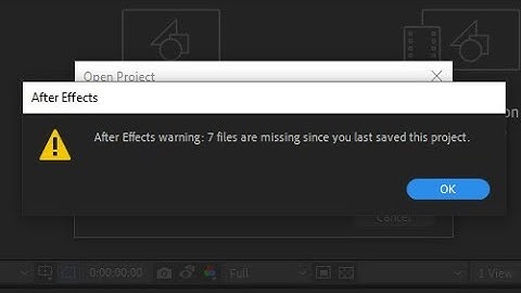 After Effects warning : 3 files are missing since you last saved this project .