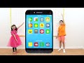 Jannie Pretend Play Have Fun with Making Giant Phone and Toys for Kids