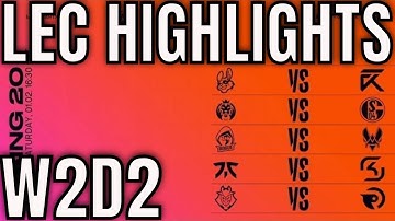 LEC Highlights ALL GAMES Week 2 Day 2 Spring 2020 League of Legends EULEC