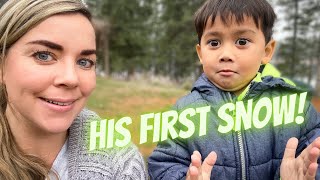 Half Thai boy sees snow for the first time this is North Idaho life