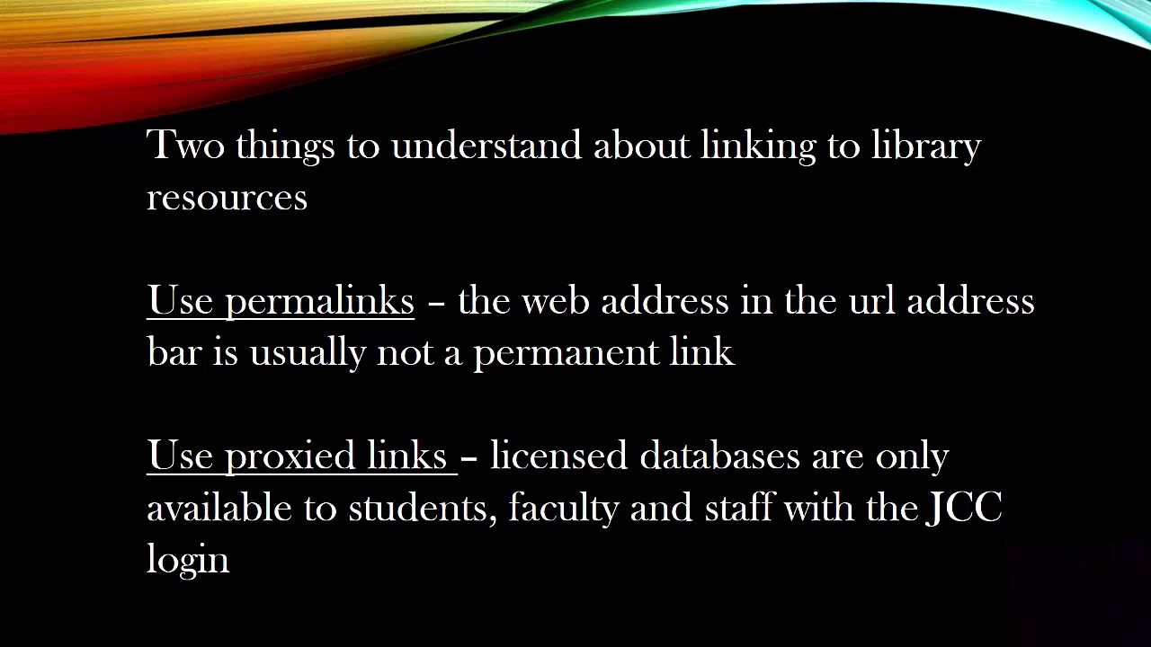 Using JCC Library resources for online instruction YouTube