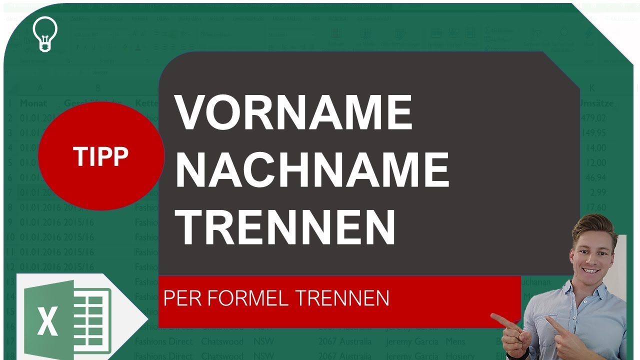 Update Vorname und Nachname per Formel in Excel trennen I Excelpedia