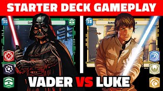 Star Wars Unlimited Starter Deck Gameplay! Darth Vader VS Luke Skywalker  SWU TCG FFG