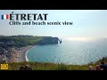 🇫🇷 Étretat: cliffs and beach scenic view (4K Video)