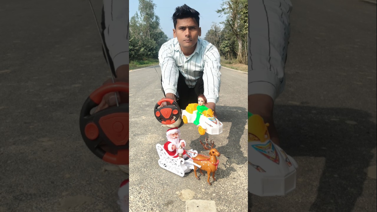 Распаковка подарка: сани Санта-Клауса на радиоуправлении против оленей. Счастливого Рождества! 😍