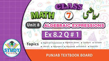 Math Class 7 Unit 8 Algebraic Expressions Ex 8.2 Q 1 | Punjab Text Book Board