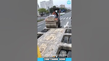 ROAD ROLLER Loading FAIL 🤦‍♂️ Machine TIPS Over on HUGE Flatbed Trailer 😱