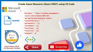 Create Azure Resource (Virtual Network) using VS Code / ARM Template Deployment
