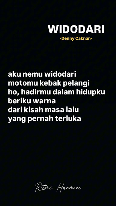 Widodari - Denny Caknan | Lirik Lagu #fyp #lyrics #music #dennycaknan #widodari #shortvideo #shorts